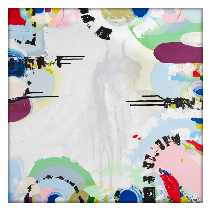 "Albert Park Love abstract art print by Australian artist Ani Ipradjian – pastel and dark tones inspired by Melbourne’s Albert Park sunsets and lake view"