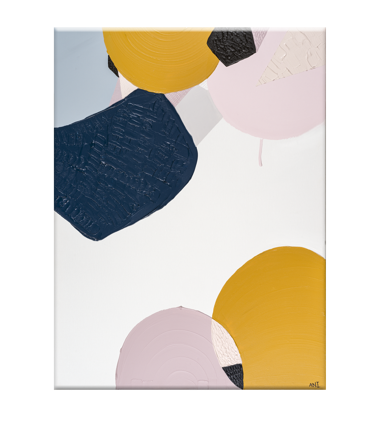 "Noosa Heads 2" print by Australian artist Ani Ipradjian – abstract coastal artwork inspired by the beaches and marine life of Noosa, featuring rich blues and fluid textures for modern coastal interiors.