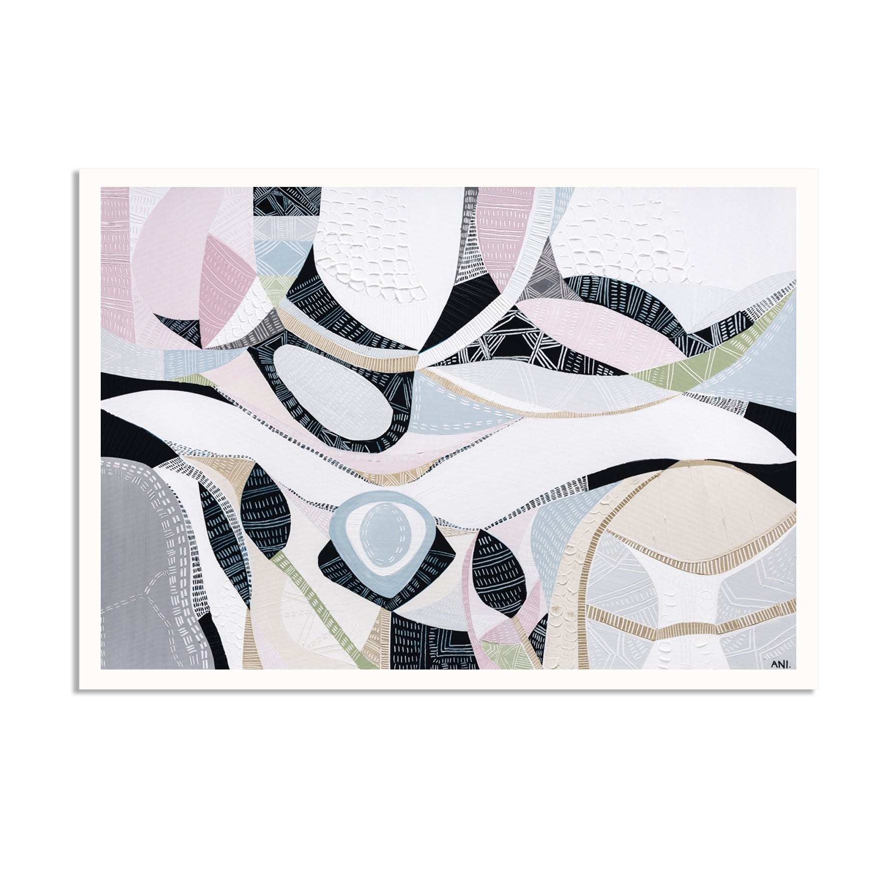 Australian Pink Lakes abstract landscape art print and painting by Australian artist Ani Ipradjian, inspired by iconic pink salt lakes across Australia, with bold pink hues, textured layers, and contemporary design ideal for modern interiors and art collectors worldwide.