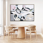 Australian Pink Lakes abstract landscape art print and painting by Australian artist Ani Ipradjian, inspired by iconic pink salt lakes across Australia, with bold pink hues, textured layers, and contemporary design ideal for modern interiors and art collectors worldwide.