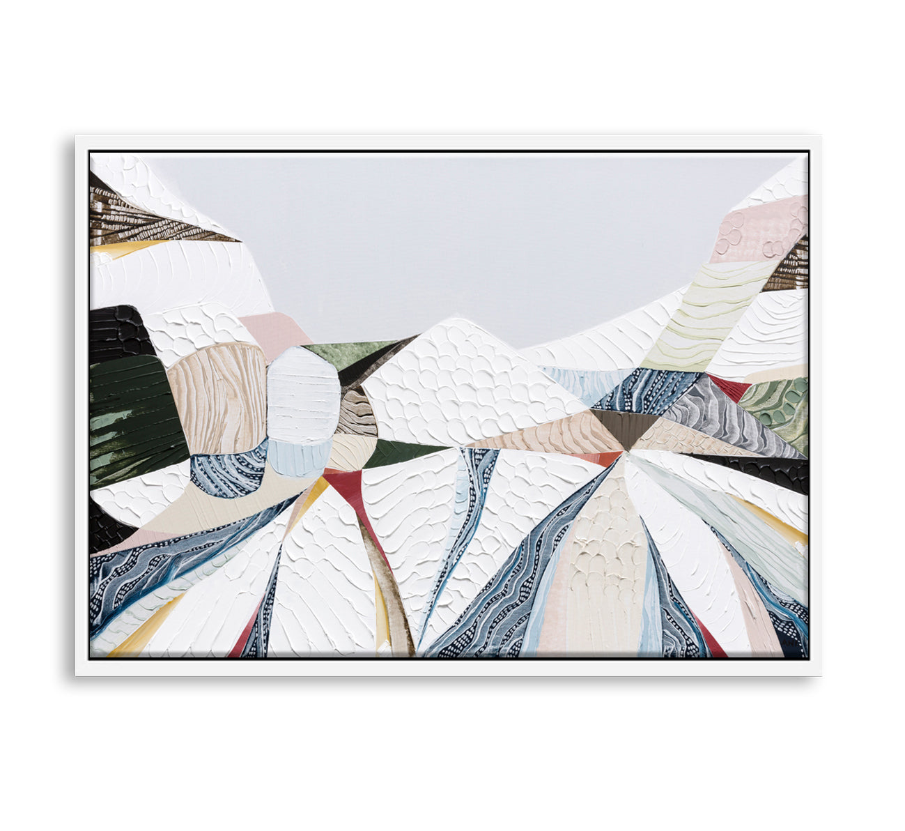 Australian Alps abstract mountain landscape painting by Melbourne artist Ani Ipradjian, inspired by Mount Kosciuszko and alpine ski regions like Mt Buller, Mt Hotham and Falls Creek, featuring textured layers, earthy tones and winter hues, contemporary Australian art for collectors and interiors worldwide