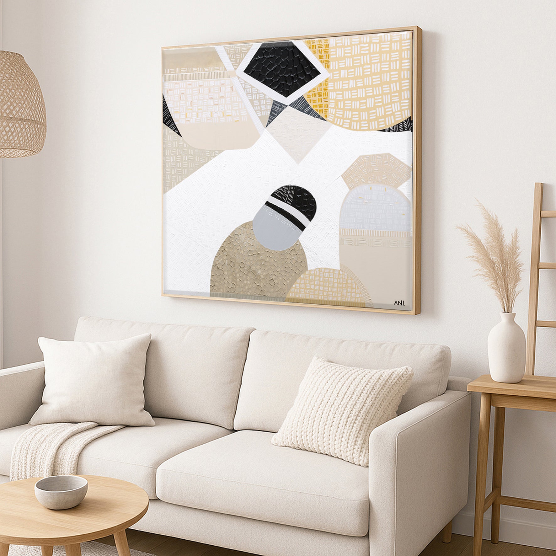 Inspired by the wide-open beauty of the Australian Outback, Australian Outback Road 5 is an original abstract painting by Melbourne-based artist Ani Ipradjian. Earthy mustard tones and ocean blues reflect the rich land and coastal beauty captured during Ani’s cross-country train journey from Melbourne to Perth. This piece celebrates Australia's natural essence through bold colour and textured form—perfect for collectors, decorators, and lovers of contemporary Australian art.