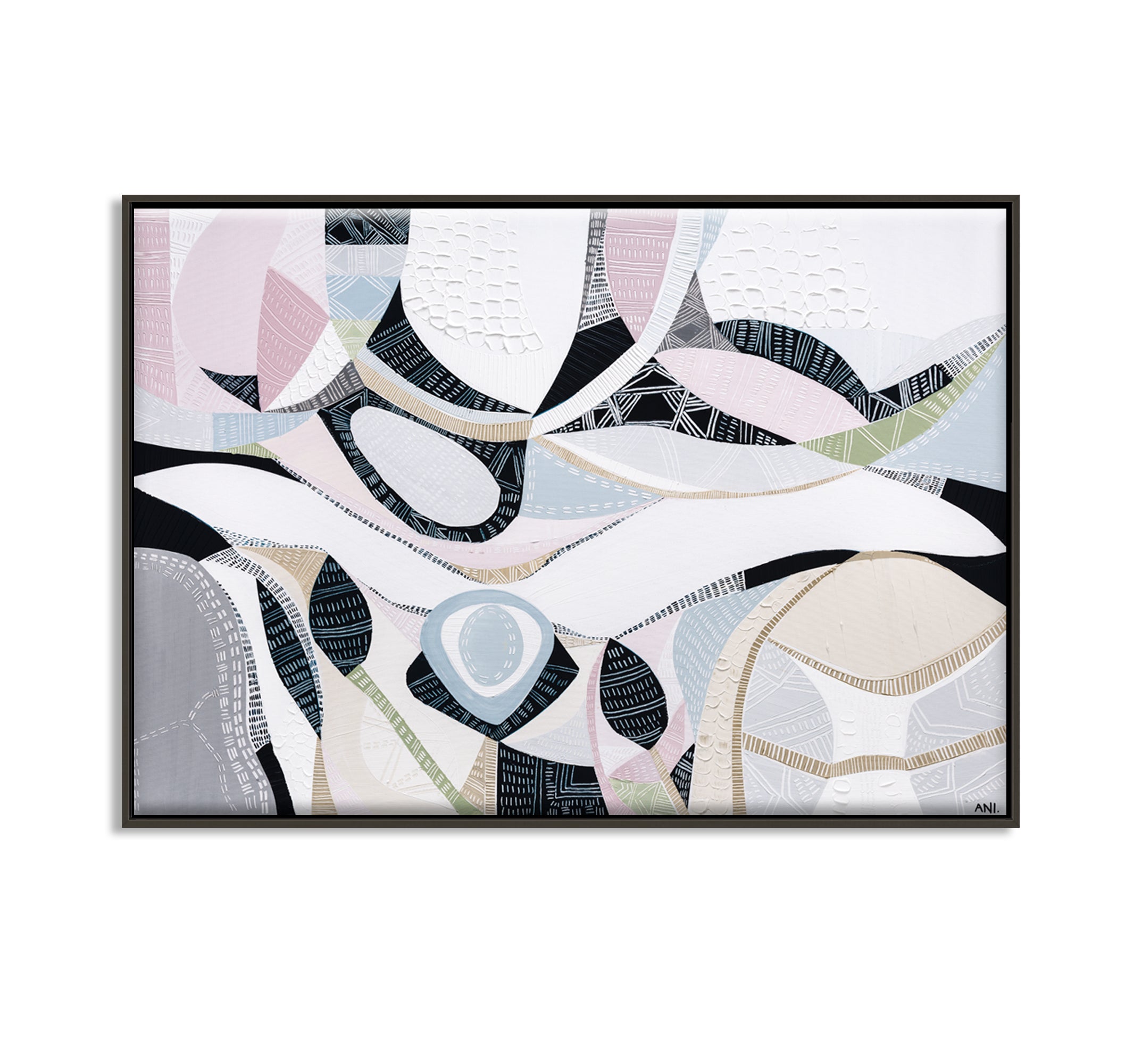 Australian Pink Lakes abstract landscape art print and painting by Australian artist Ani Ipradjian, inspired by iconic pink salt lakes across Australia, with bold pink hues, textured layers, and contemporary design ideal for modern interiors and art collectors worldwide.