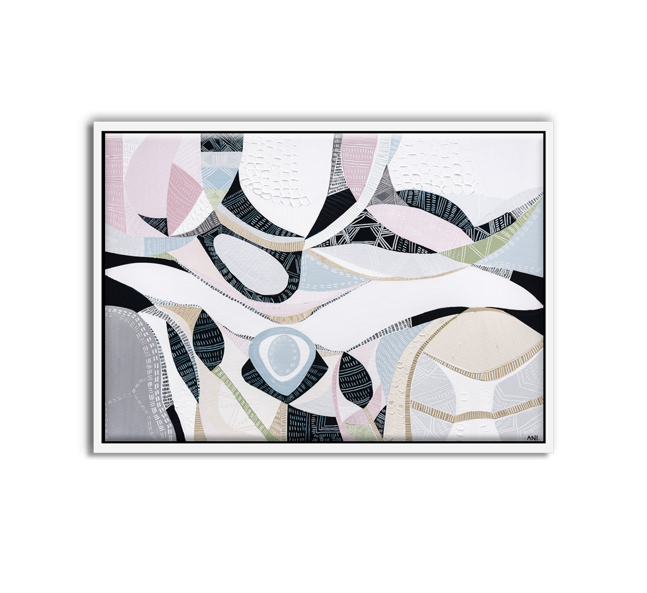 Australian Pink Lakes abstract landscape art print and painting by Australian artist Ani Ipradjian, inspired by iconic pink salt lakes across Australia, with bold pink hues, textured layers, and contemporary design ideal for modern interiors and art collectors worldwide.