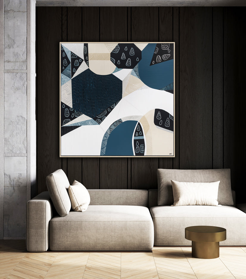 Australian Stone art print by Ani Ipradjian. Inspired by Australia’s iconic Bluestone architecture and landscapes. Textured abstract Australian print for collectors and global interior design.