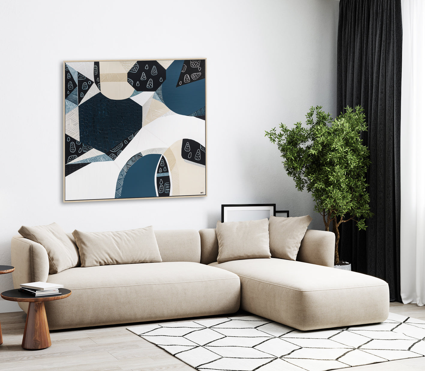  Original abstract painting titled "Australian Stone" by Melbourne-based artist Ani Ipradjian, featuring textured layers and earthy tones inspired by Australia's iconic bluestone landscapes.