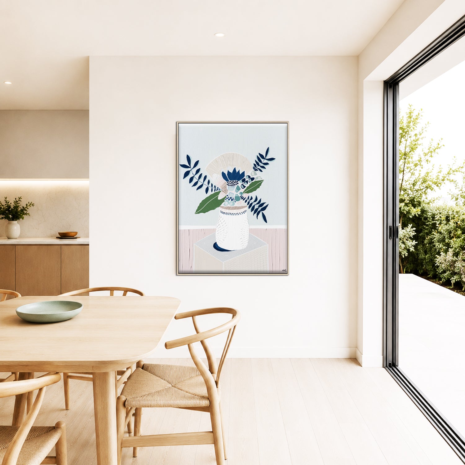 "Australian Flower" – Original abstract floral painting by Australian artist Ani Ipradjian, featuring coastal-inspired colours and native garden blooms from her Abstract Bouquet collection.