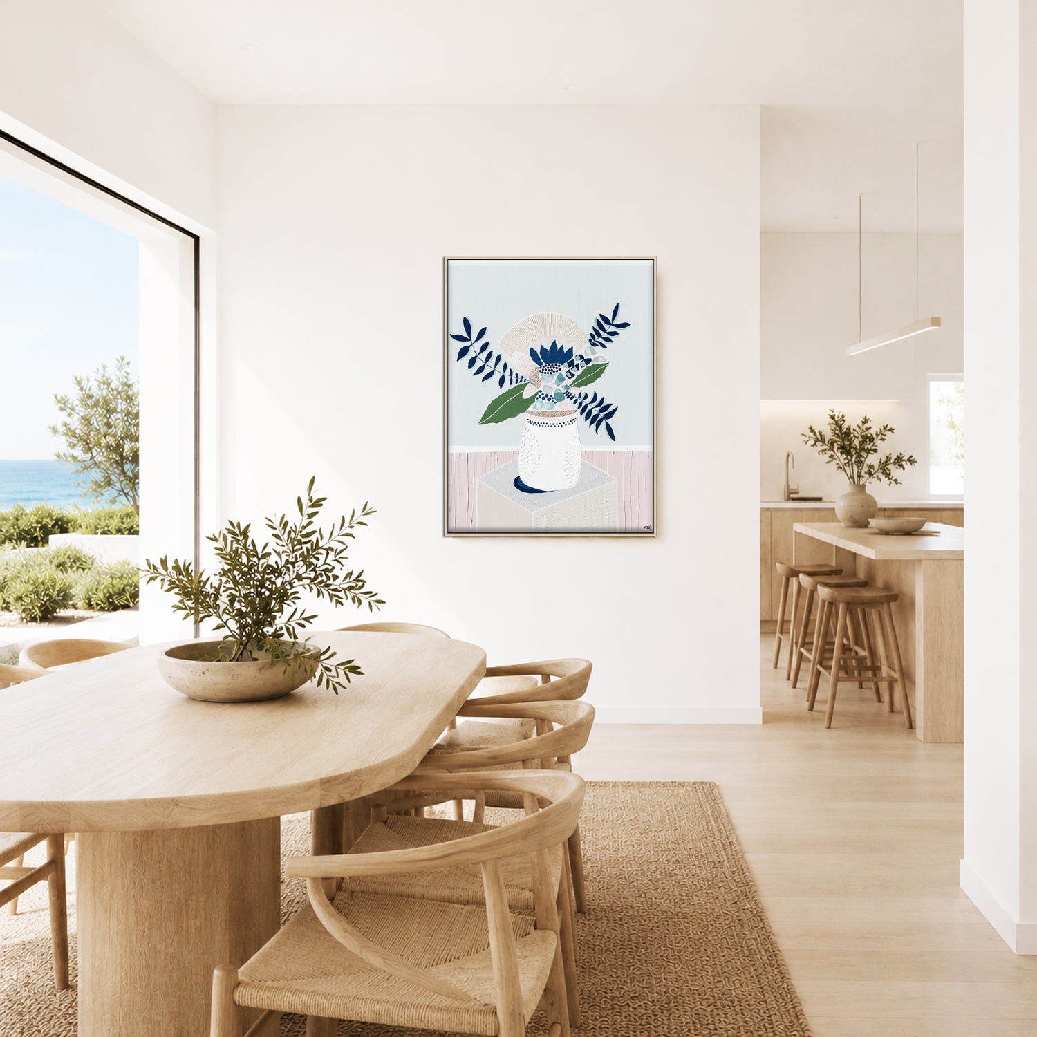 "Australian Flower" – Original abstract floral painting by Australian artist Ani Ipradjian, featuring coastal-inspired colours and native garden blooms from her Abstract Bouquet collection.