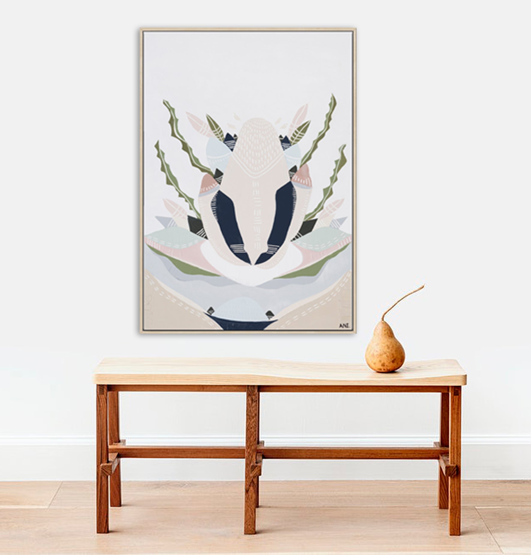 Banksia by the Sea 2 print by Ani Ipradjian – abstract floral artwork inspired by coastal Banksia trees and native plants on Australia’s Mornington Peninsula, featuring earthy textures and botanical forms.