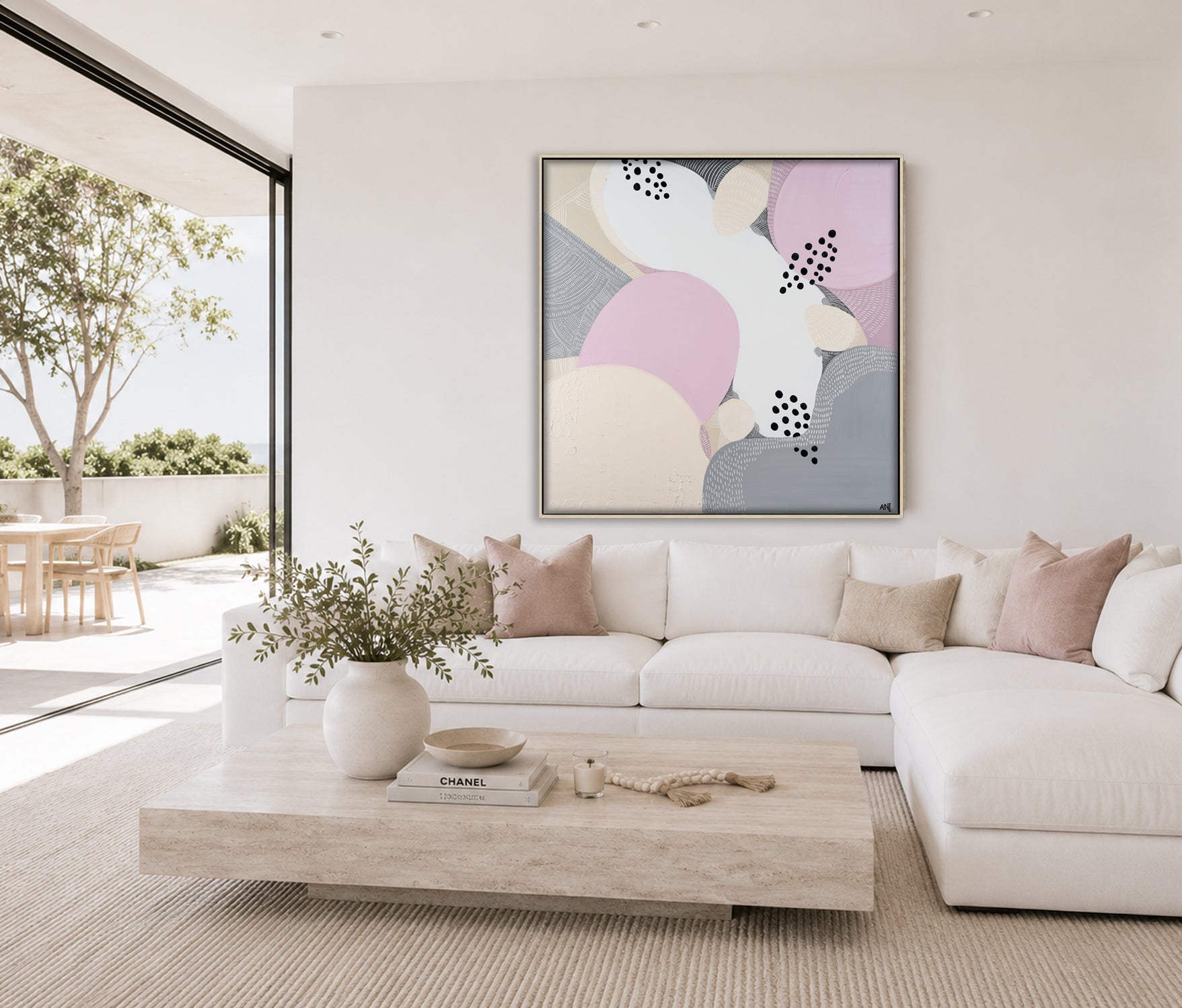 "Banksia Love" – Original floral painting by Australian artist Ani Ipradjian, inspired by Banksia hookeriana, featuring textured orange blooms and native foliage from Western Australia.