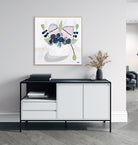 Original floral painting titled "Banksia Pods" by Melbourne-based artist Ani Ipradjian, showcasing Australia's native Banksia pod in a coastal-inspired palette of sandy tones, mustards, greens, and blues.
