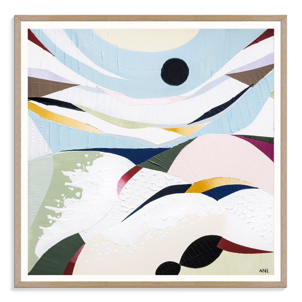 Rip Curl Bells Beach print by Melbourne artist Ani Ipradjian. Inspired by Australia’s world-famous surf beach, this artwork features layered textures, ocean blues, and dynamic wave movement. A perfect piece of coastal wall art for art collectors, surf enthusiasts, and interior designers, with free shipping Australia-wide and worldwide delivery available.