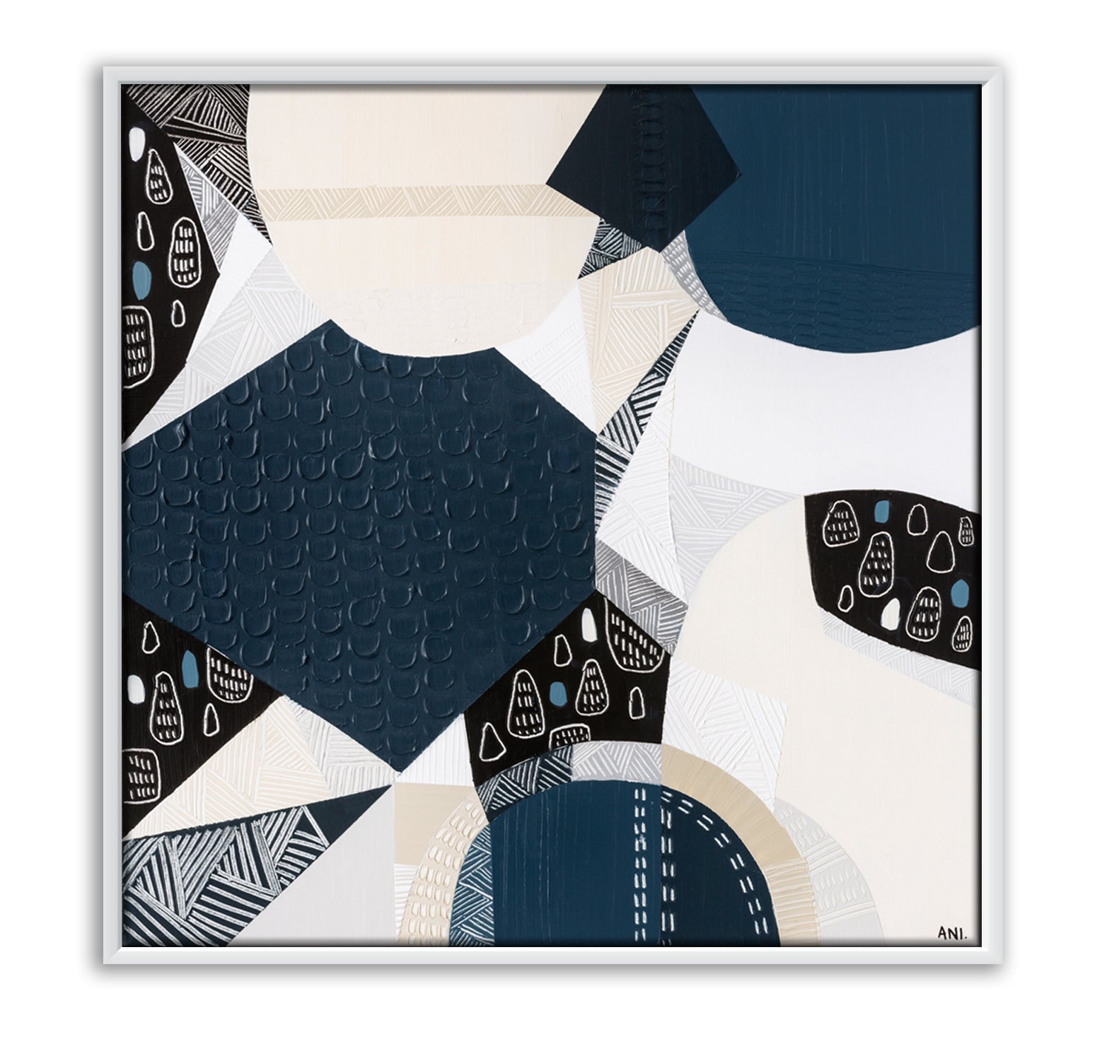 "Bluestone Heritage 1 art print by Ani Ipradjian. Abstract architectural artwork inspired by Melbourne’s Victorian-era bluestone laneways and buildings. Textured Australian art for global collectors and interior designers."