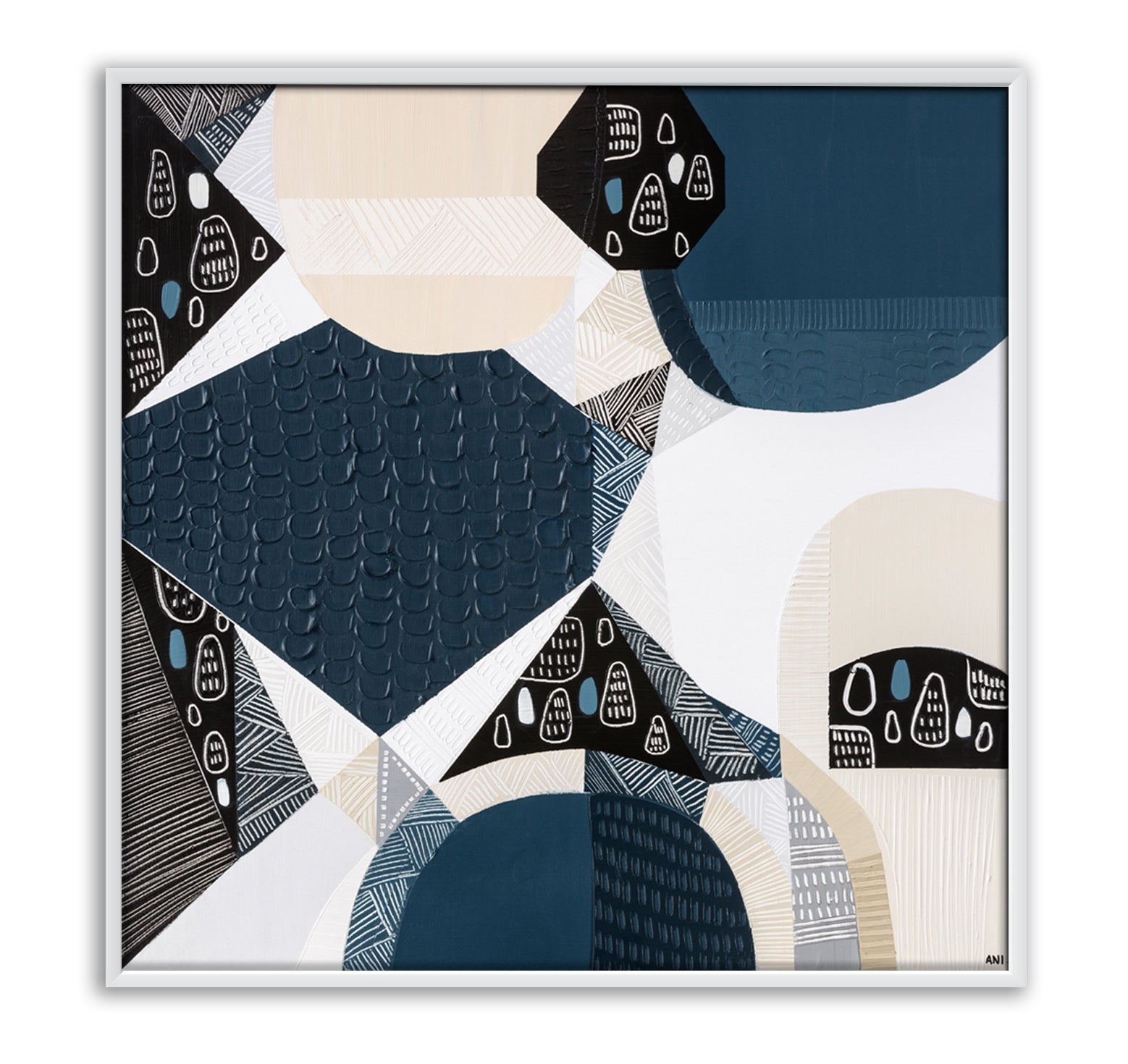 "Bluestone Heritage 2 art print by Ani Ipradjian. Abstract architectural artwork inspired by Melbourne’s Victorian-era bluestone laneways and buildings. Textured Australian art for global collectors and interior designers."