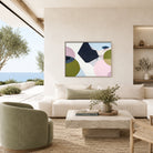 Bondi Love 2 by Ani Ipradjian, original abstract coastal painting inspired by Sydney's iconic Bondi Beach. Featuring textured layers, ocean blues, vibrant greens, and warm coastal tones, this contemporary Australian artwork reflects the energy of Bondi's beaches, parklands, cafés, and restaurants. Created with acrylic and mixed media on canvas, this statement piece celebrates one of Australia's most loved coastal destinations and is perfect for collectors seeking modern Australian coastal art.