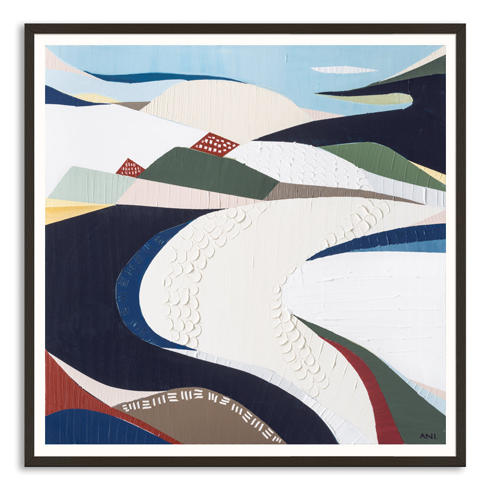 Bondi Beach print by Australian artist Ani Ipradjian, inspired by Sydney’s iconic coastline. Featuring ocean blues, sandy tones, and coastal textures, this artwork captures Bondi’s surf culture, golden sands, and natural beauty. Perfect for art collectors, surf lovers, and interior designers seeking unique Australian coastal wall art with worldwide shipping.