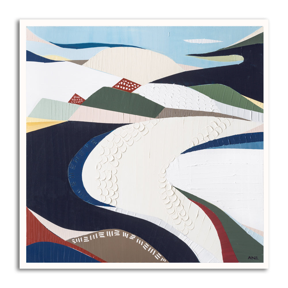 Bondi Beach print by Australian artist Ani Ipradjian, inspired by Sydney’s iconic coastline. Featuring ocean blues, sandy tones, and coastal textures, this artwork captures Bondi’s surf culture, golden sands, and natural beauty. Perfect for art collectors, surf lovers, and interior designers seeking unique Australian coastal wall art with worldwide shipping.