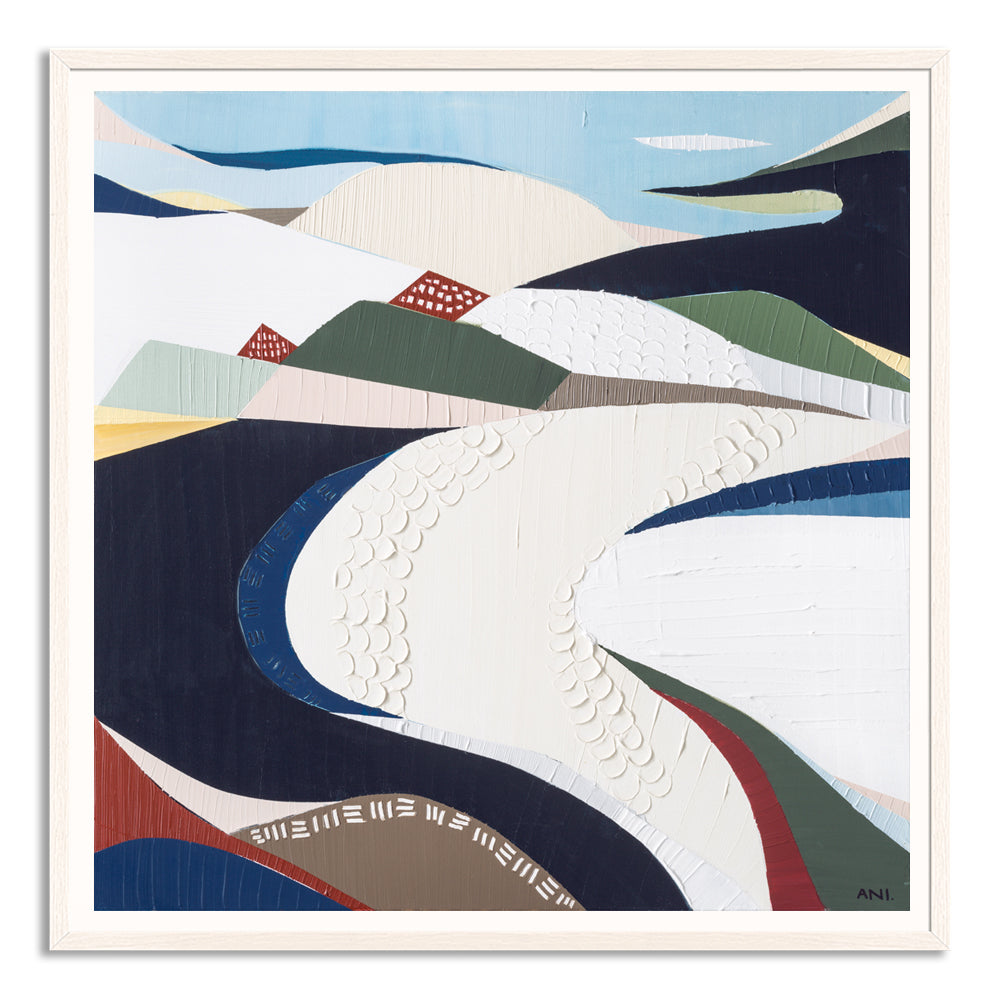 Bondi Beach print by Australian artist Ani Ipradjian, inspired by Sydney’s iconic coastline. Featuring ocean blues, sandy tones, and coastal textures, this artwork captures Bondi’s surf culture, golden sands, and natural beauty. Perfect for art collectors, surf lovers, and interior designers seeking unique Australian coastal wall art with worldwide shipping.