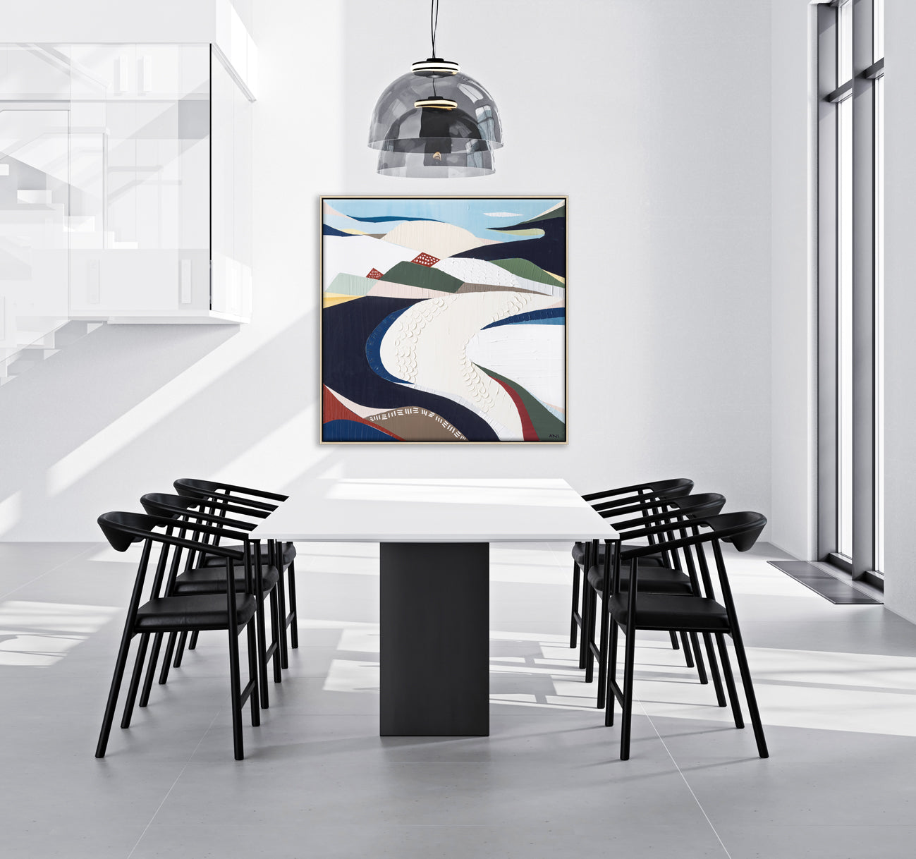 Bondi Beach abstract painting by Melbourne artist Ani Ipradjian, inspired by Sydney’s iconic coastline. Featuring ocean blues, sandy tones, and textured layers, this artwork celebrates Bondi’s surf culture, vibrant atmosphere, and surrounding flora and fauna. Perfect for Australian art collectors, coastal interior design, and surf-inspired homes worldwide.