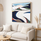 Bondi Beach abstract painting by Melbourne artist Ani Ipradjian, inspired by Sydney’s iconic coastline. Featuring ocean blues, sandy tones, and textured layers, this artwork celebrates Bondi’s surf culture, vibrant atmosphere, and surrounding flora and fauna. Perfect for Australian art collectors, coastal interior design, and surf-inspired homes worldwide.