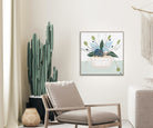 Banksia Botanicals abstract Australian botanical artwork featuring the iconic Banksia flower, textured contemporary wall art with soft blues, earthy greens, and pink tones inspired by native Australian flora. Perfect for art collectors, interior designers, and lovers of Australian botanical paintings and prints seeking modern nature-inspired décor.