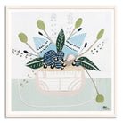 Banksia Botanicals abstract Australian botanical artwork featuring the iconic Banksia flower, textured contemporary wall art with soft blues, earthy greens, and pink tones inspired by native Australian flora. Perfect for art collectors, interior designers, and lovers of Australian botanical paintings and prints seeking modern nature-inspired décor.