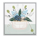 Banksia Botanicals abstract Australian botanical artwork featuring the iconic Banksia flower, textured contemporary wall art with soft blues, earthy greens, and pink tones inspired by native Australian flora. Perfect for art collectors, interior designers, and lovers of Australian botanical paintings and prints seeking modern nature-inspired décor.