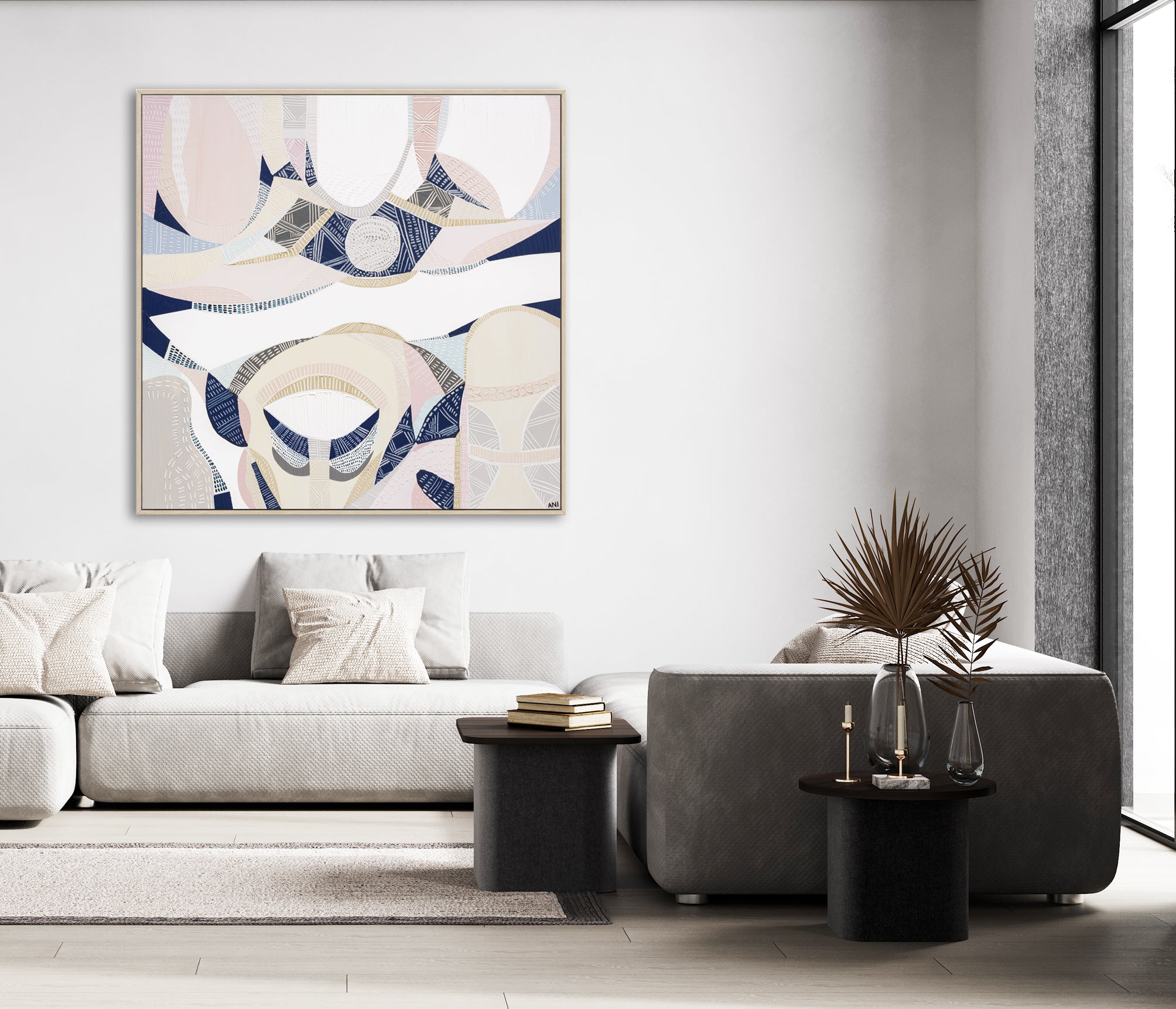 "Bubblegum Pink Lake" – Original abstract landscape painting by Australian artist Ani Ipradjian, inspired by the surreal pink lakes of Western Australia, featuring textured bubblegum pink hues and modern mixed media techniques.
