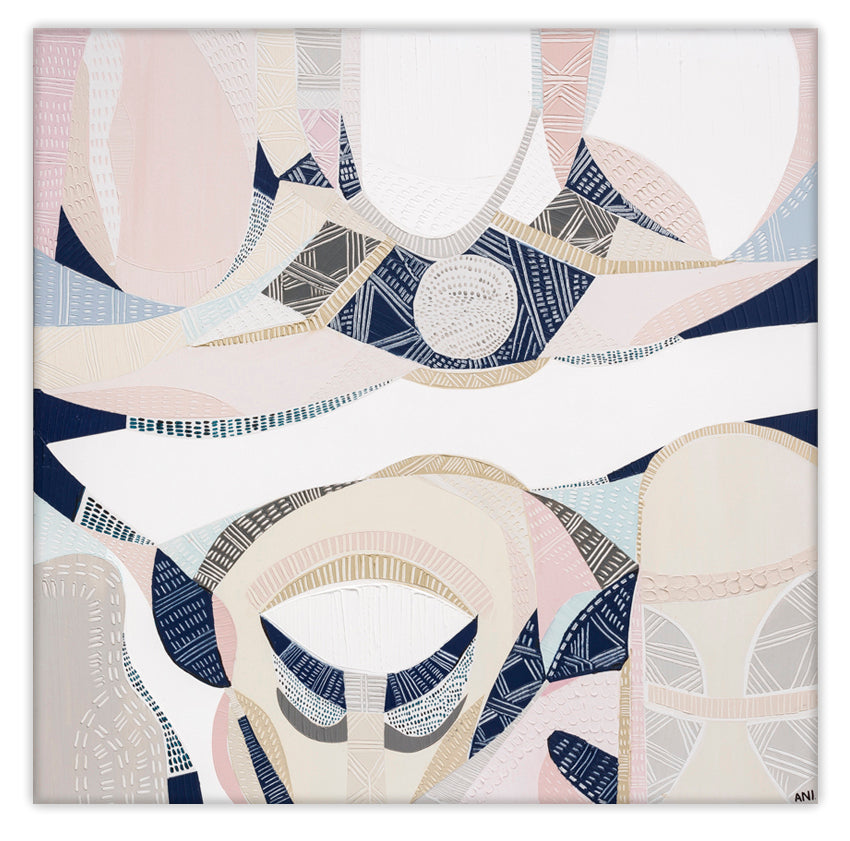 "Bubblegum Pink Lake print by Australian artist Ani Ipradjian. Features layered textures and vibrant pink tones inspired by Western Australia’s surreal salt lakes. Ideal for Australian and international art collectors."