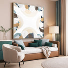 Coastal Bliss print by Melbourne artist Ani Ipradjian – Australian coastal wall art featuring sandy beach tones, ocean blues, and textured abstract design. Perfect for beach house décor, coastal interiors, art collectors, and interior designers worldwide. Free shipping Australia-wide with international delivery available.