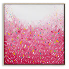 "Bonds Confetti Leaves" – Original abstract painting by Australian artist Ani Ipradjian, inspired by the BONDS Confetti Wonder jumpsuit, featuring vibrant colours and layered textures in a playful, contemporary style.