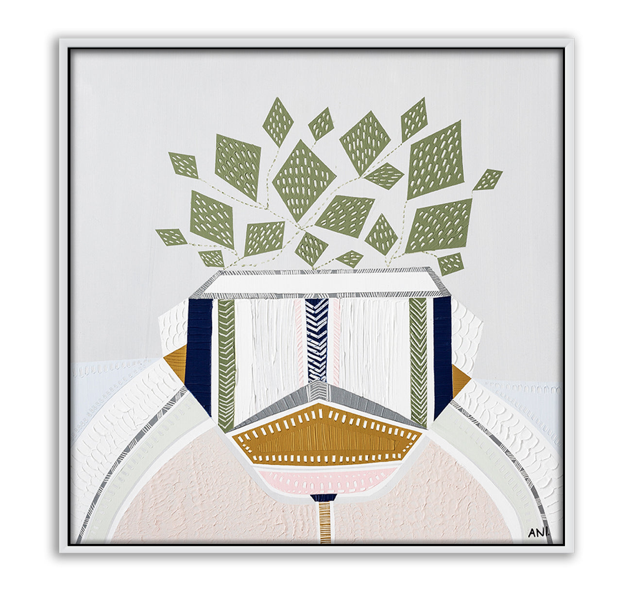 "Devils Ivy 1 botanical art print by Ani Ipradjian. Contemporary Australian plant-inspired print featuring the lucky money plant. Ideal for modern interiors and international art collectors seeking Australian botanical wall art."