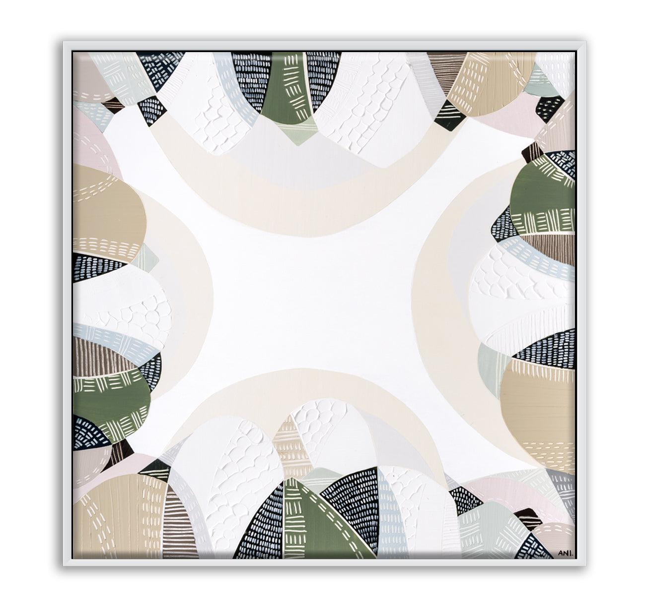 East Australian Cordillera – abstract mountain landscape painting and fine art print by Melbourne-based artist Ani Ipradjian. Inspired by the Great Dividing Range, this artwork features earthy browns, sage greens, and textured layers that capture the beauty and spirit of Australia’s mountain terrain. Perfect for collectors, interior designers, and art lovers seeking contemporary Australian landscape prints or original paintings with natural tones, bold texture, and modern design. Available with free Austral