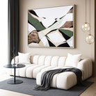 Eastern Highlands – Australian mountain landscape print by Ani Ipradjian. Abstract artwork inspired by the Great Dividing Range spanning Queensland, New South Wales, and Victoria. Featuring earthy browns, sage greens, and rich textures, this piece captures ancient bushland, diverse terrain, and spiritual beauty. Perfect wall art for collectors, interior designers, and nature lovers in Australia and worldwide.