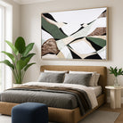 Eastern Highlands – Australian mountain landscape print by Ani Ipradjian. Abstract artwork inspired by the Great Dividing Range spanning Queensland, New South Wales, and Victoria. Featuring earthy browns, sage greens, and rich textures, this piece captures ancient bushland, diverse terrain, and spiritual beauty. Perfect wall art for collectors, interior designers, and nature lovers in Australia and worldwide.