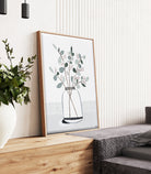 "Eye of Eucalyptus" – Original abstract floral painting by Australian artist Ani Ipradjian, blending Eucalyptus gunnii and cotoneaster berries with symbolic ‘evil eye’ protection in a textured, nature-inspired design.