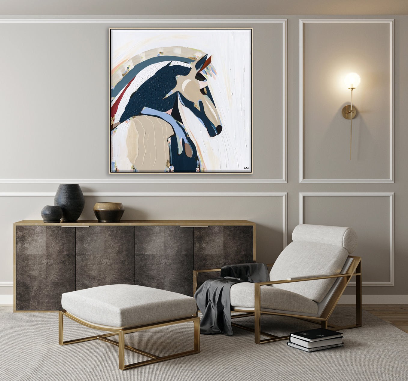 Year of the Fire Horse 2026 abstract artwork by Melbourne-based Australian artist Ani Ipradjian, inspired by the Chinese Zodiac Fire Horse symbolising strength, freedom, passion, and transformation, contemporary cultural art for collectors worldwide