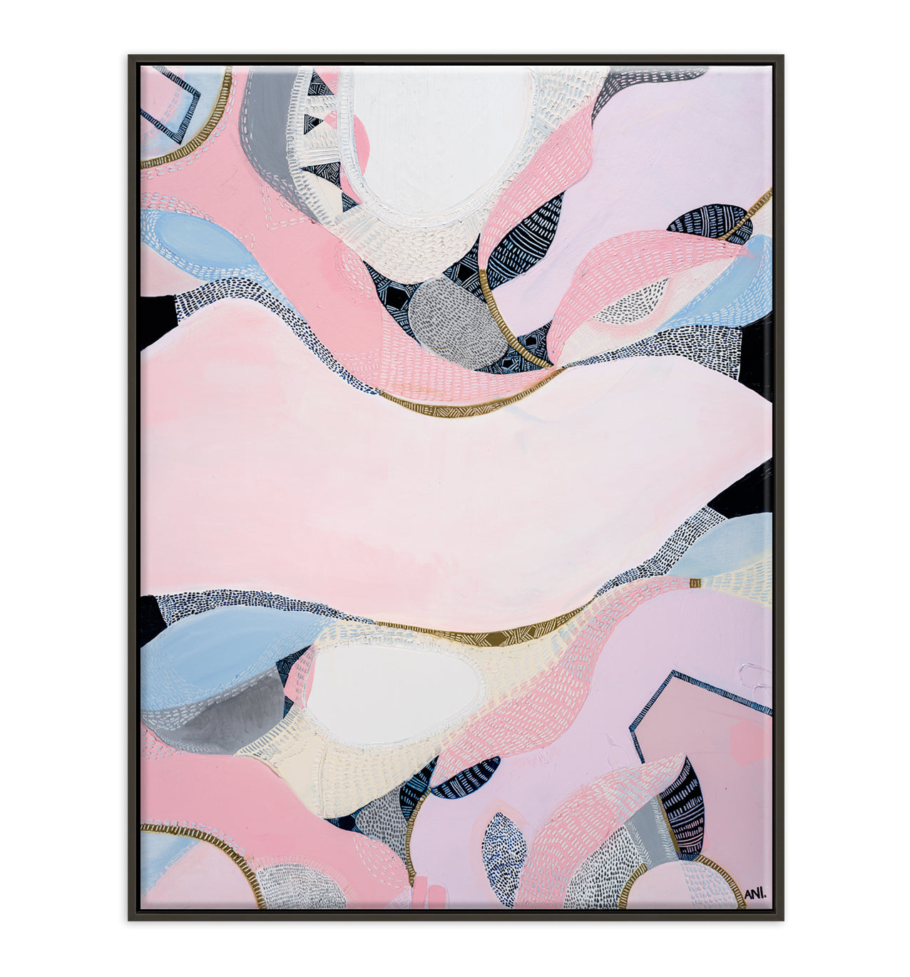 "Pink Lake Esperance print by Ani Ipradjian – abstract Australian landscape inspired by Western Australia’s salt lakes, spiritual art for energy-filled interiors"