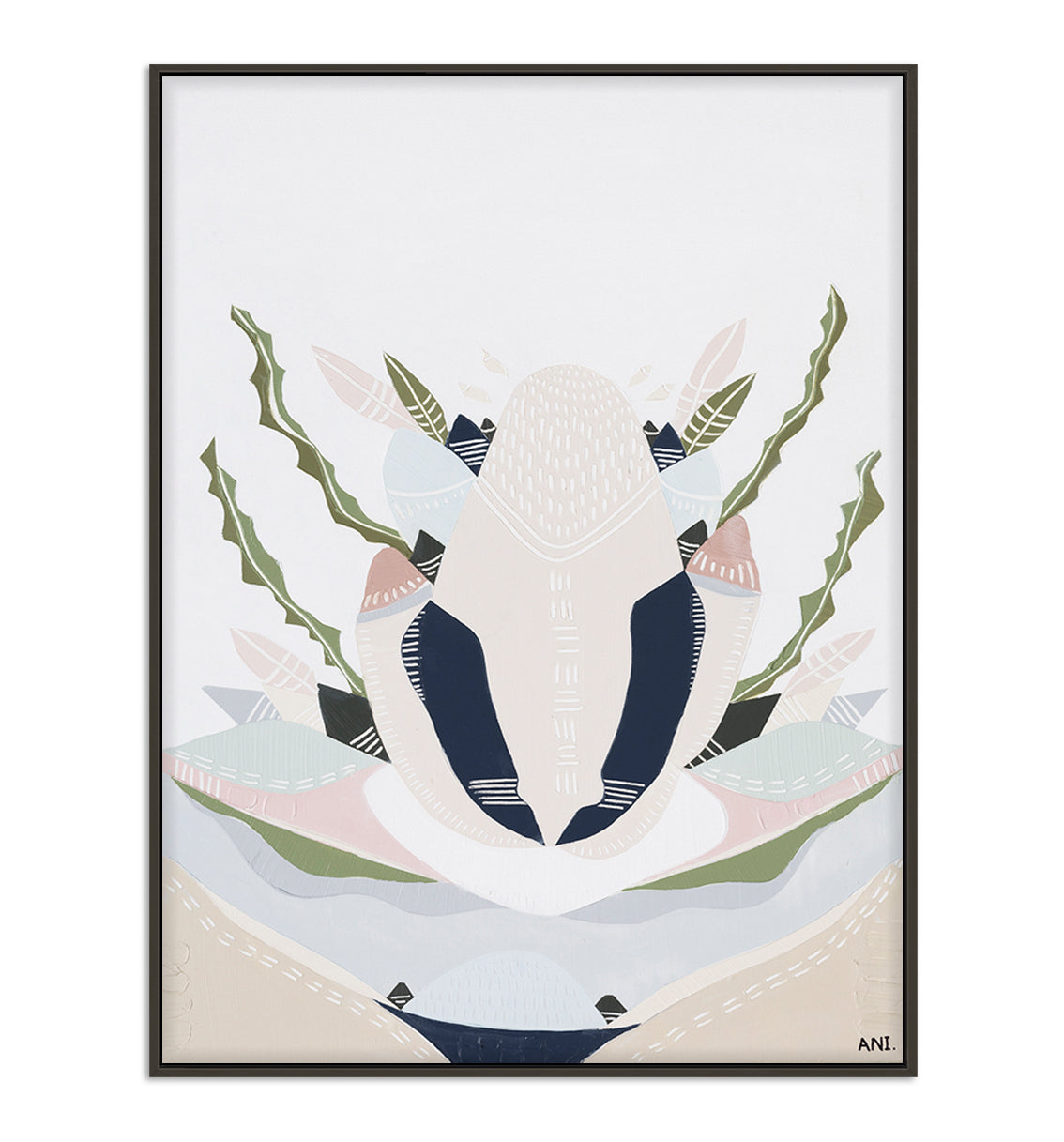 Banksia by the Sea 2 print by Ani Ipradjian – abstract floral artwork inspired by coastal Banksia trees and native plants on Australia’s Mornington Peninsula, featuring earthy textures and botanical forms.