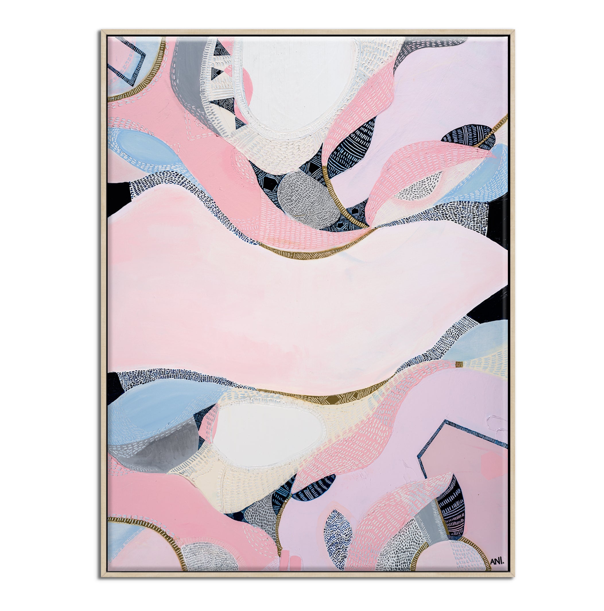 "Pink Lake Esperance print by Ani Ipradjian – abstract Australian landscape inspired by Western Australia’s salt lakes, spiritual art for energy-filled interiors"
