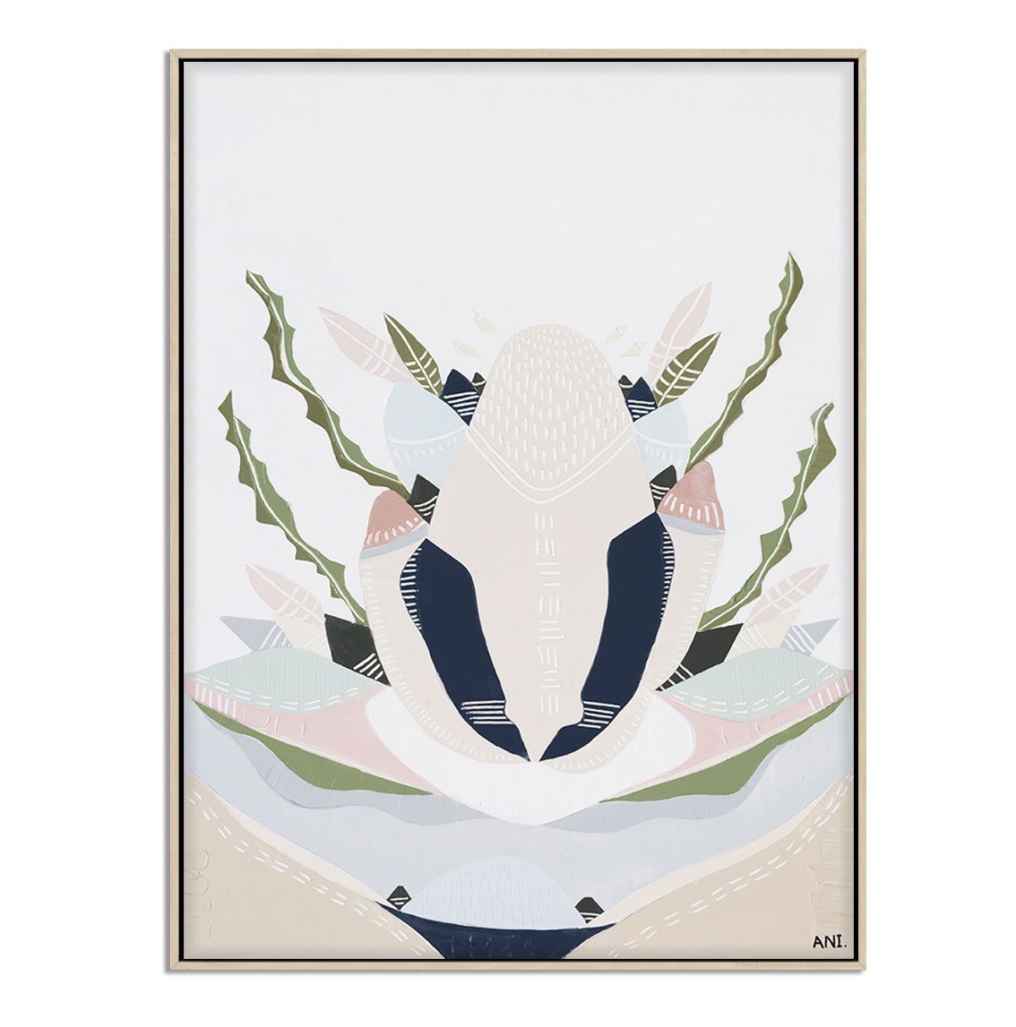 Banksia by the Sea 2 print by Ani Ipradjian – abstract floral artwork inspired by coastal Banksia trees and native plants on Australia’s Mornington Peninsula, featuring earthy textures and botanical forms.