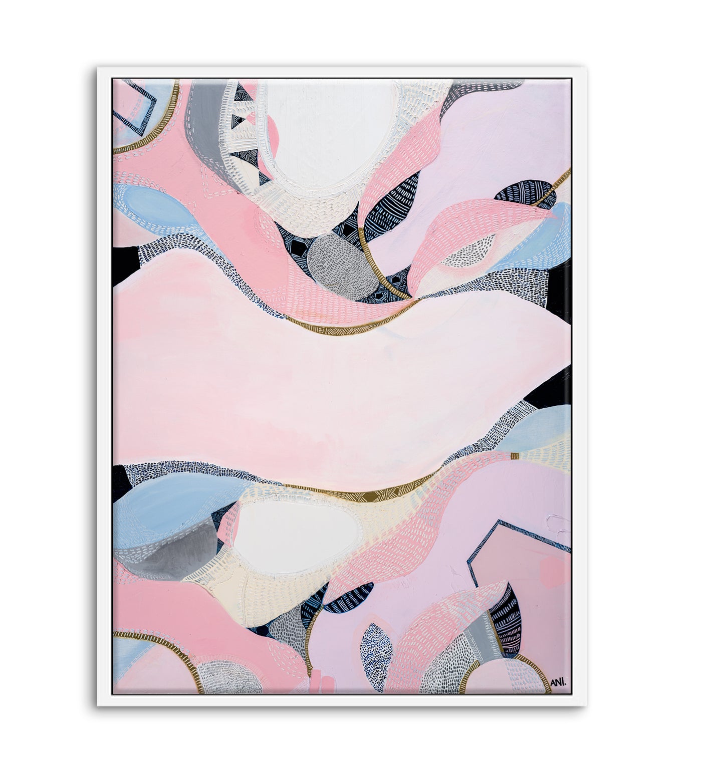 "Pink Lake Esperance print by Ani Ipradjian – abstract Australian landscape inspired by Western Australia’s salt lakes, spiritual art for energy-filled interiors"