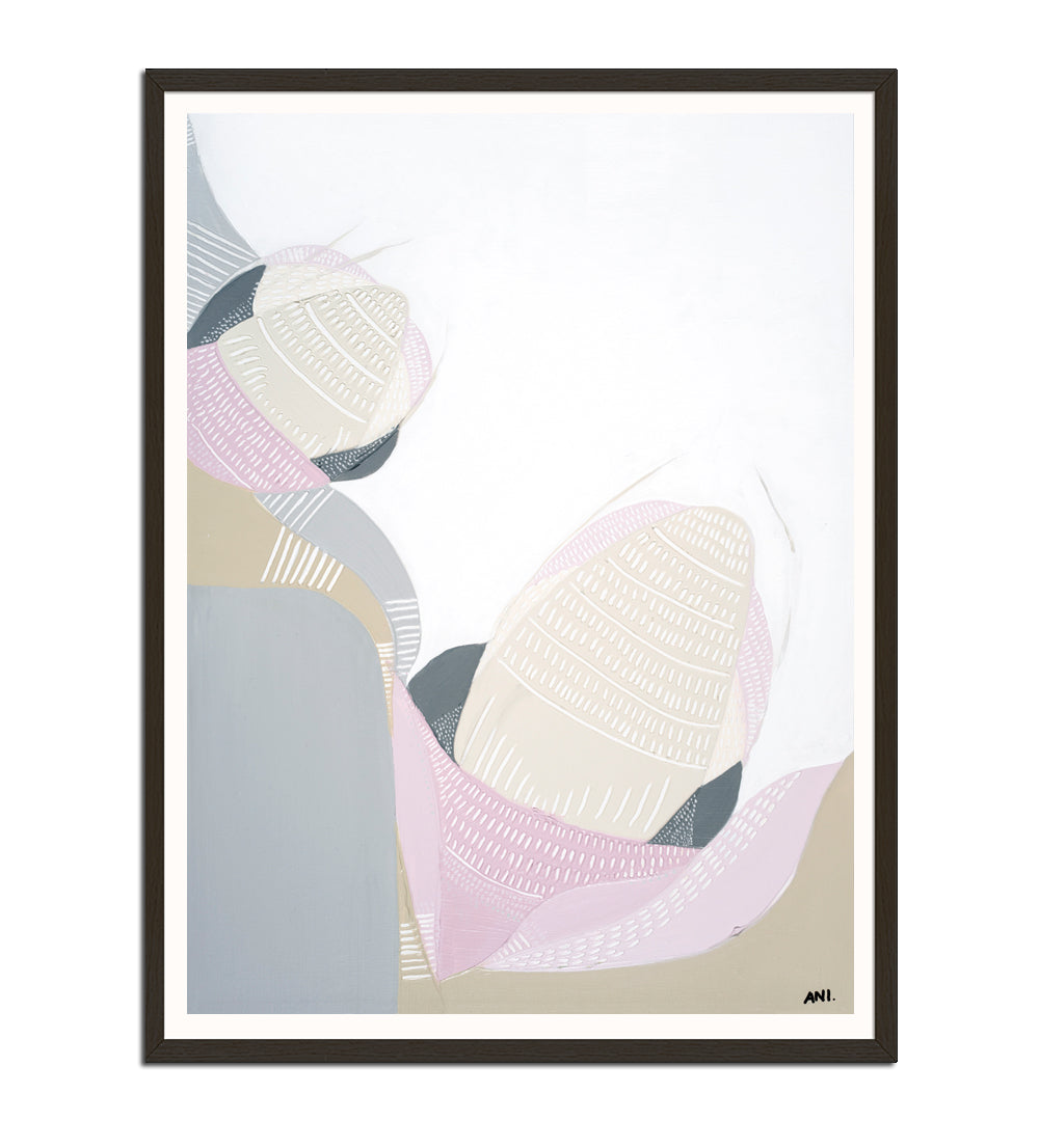 Protea Love – abstract print of a blooming Protea flower by Ani Ipradjian, symbolising transformation and strength, ideal for floral art lovers and global collectors.