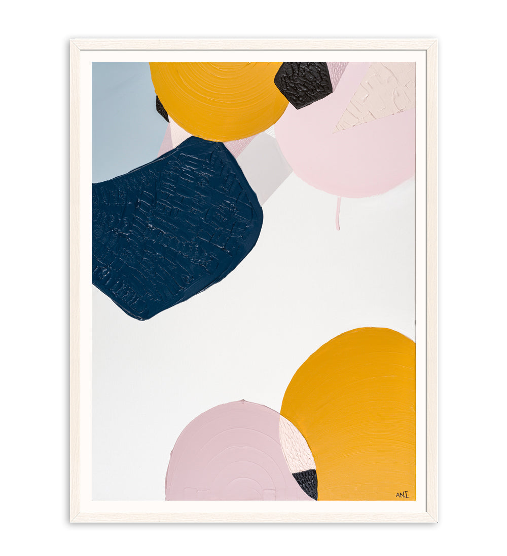 "Noosa Heads 2" print by Australian artist Ani Ipradjian – abstract coastal artwork inspired by the beaches and marine life of Noosa, featuring rich blues and fluid textures for modern coastal interiors.