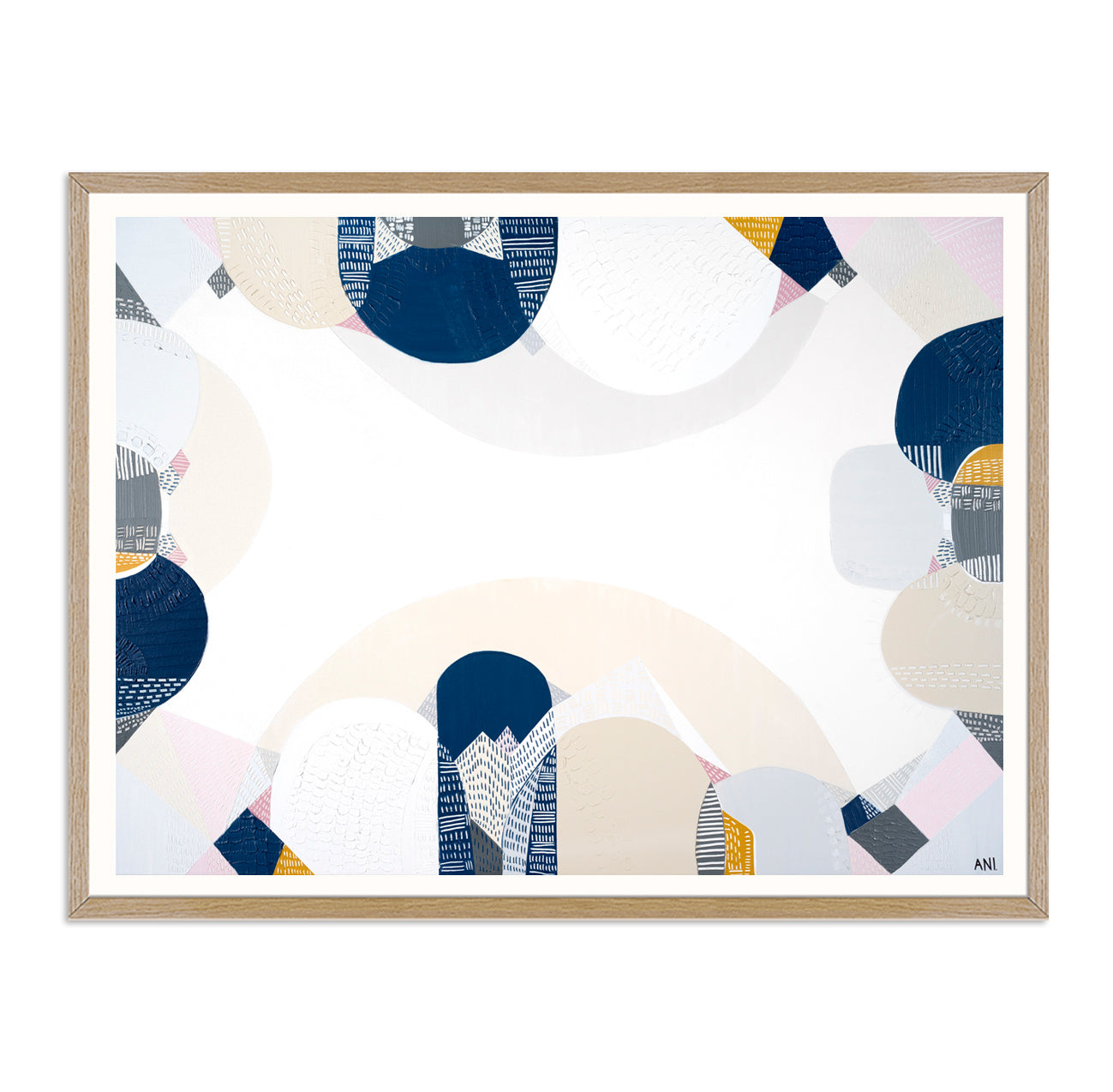 Blue Mountains Spirit – abstract Australian landscape print by Ani Ipradjian featuring soft blue tones and textured layers inspired by the eucalyptus haze and scenic beauty of Sydney’s Blue Mountains.