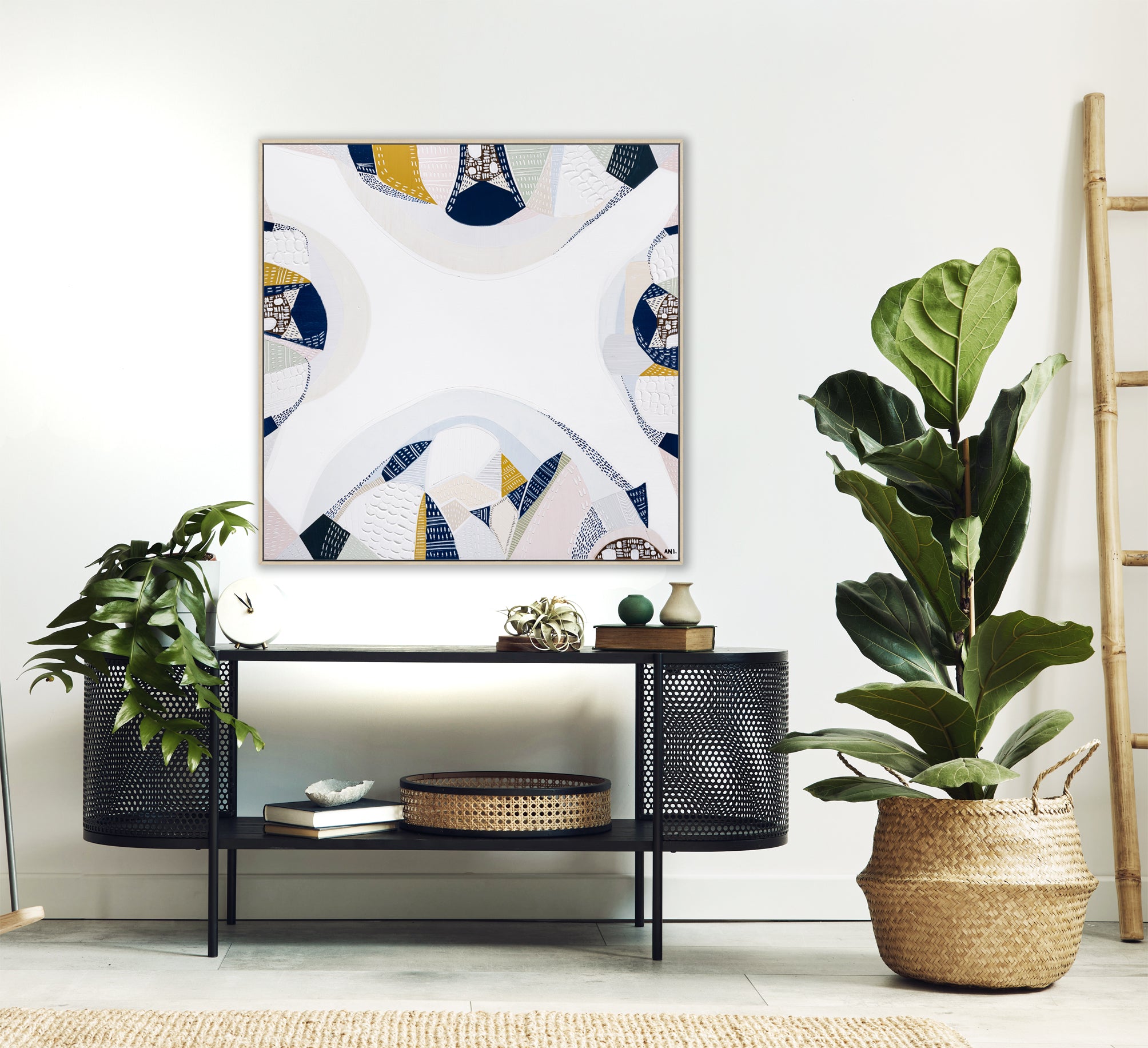 Gisborne art print by Ani Ipradjian – abstract Australian landscape inspired by the Macedon Ranges, featuring earthy tones and textured details. Perfect for collectors of Australian regional artwork.