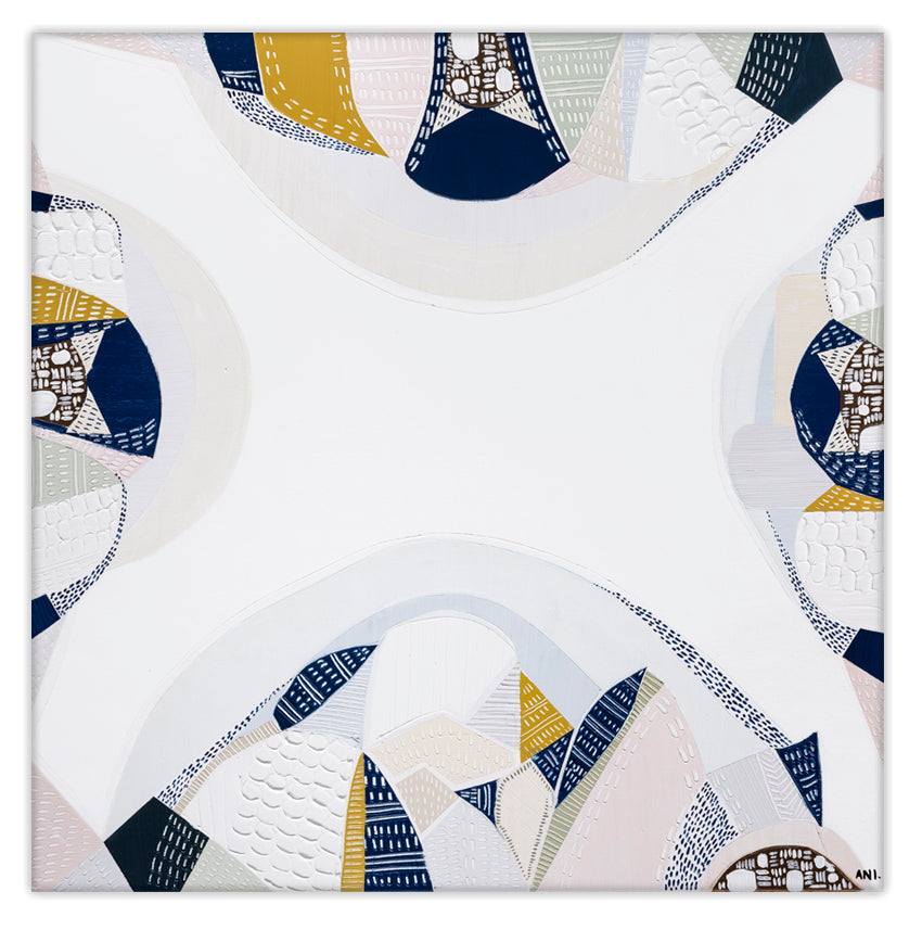 Gisborne art print by Ani Ipradjian – abstract Australian landscape inspired by the Macedon Ranges, featuring earthy tones and textured details. Perfect for collectors of Australian regional artwork.