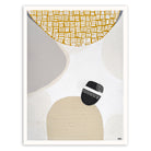 "Golden Outback 2 print by Ani Ipradjian – Australian abstract outback art in earthy mustard and grey tones celebrating nature and gold heritage"