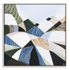 Great Dividing Plateau 13 original abstract Australian landscape painting by Melbourne-based Australian artist Ani Ipradjian, inspired by the Great Dividing Range with textured earthy browns, sage greens and native bushland tones, framed in Tasmanian Oak.
