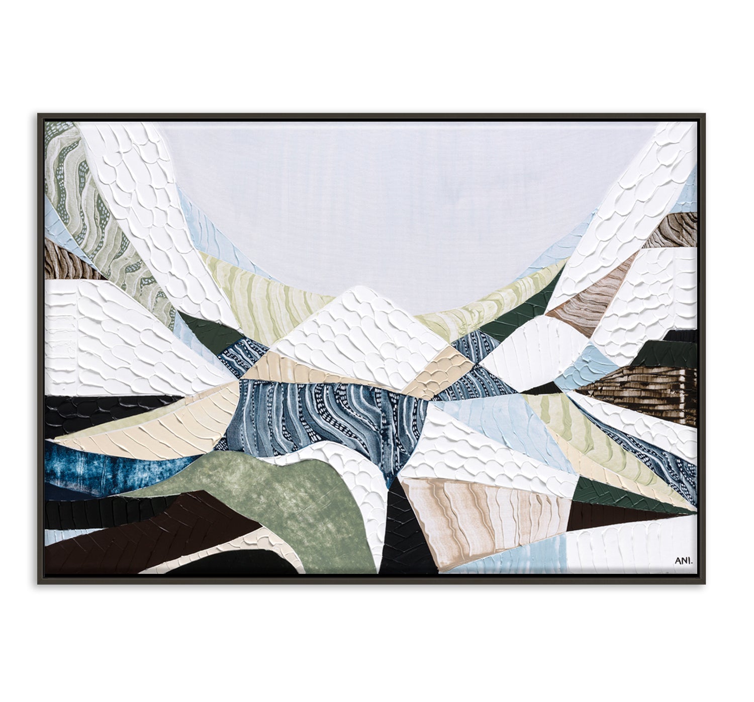 Great Dividing Range original abstract mountain landscape painting Australia, large textured Australian wall art with earthy browns and sage greens, contemporary acrylic artwork inspired by native bushland across Queensland New South Wales Victoria